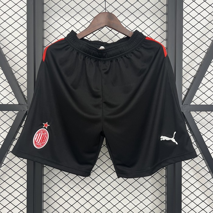 Fan Version 2025-2026 Ac Milan Black Soccer Shorts Football Shorts