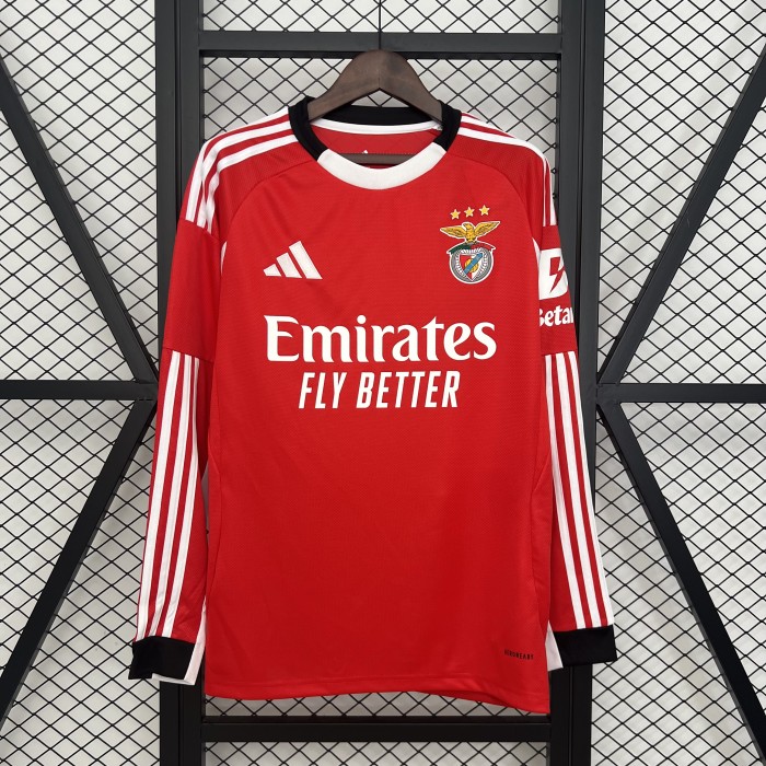 Long Sleeve Fan Version 2025-2026 Benfica Home Soccer Jersey Football Shirt