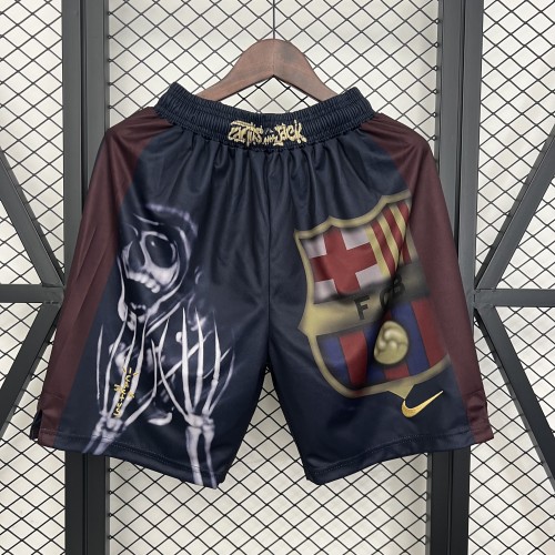 Travis Scott 2025-2026 Barcelona Retro Model Soccer Shorts Football Shorts