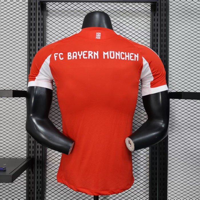 Player Version 2025-2026 Bayern Munich Home Soccer Jersey Bayern Munchen Red/White Football Shirt