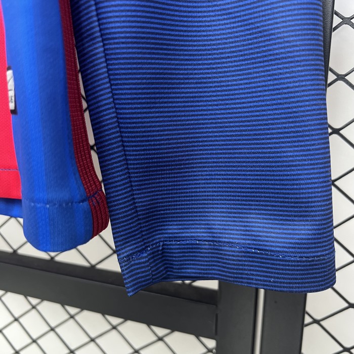 Long Sleeve Fan Version Retro Jersey 2016-2017 Barcelona Home Vintage Soccer Jersey