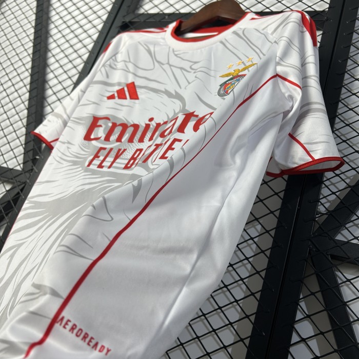 Fan Version 2025-2026 Benfica White Soccer Jersey Football Shirt