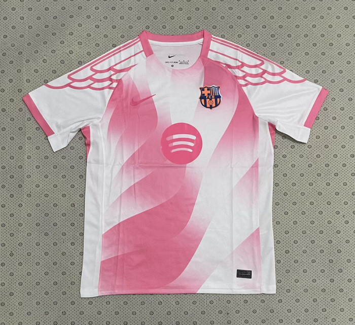Barca Camisetas de Futbol Fans Version 2025-2026 Barcelona Pink/White Special Version Soccer Jersey