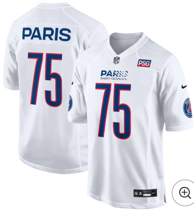PSG 75 PARIS White NFL Jersey