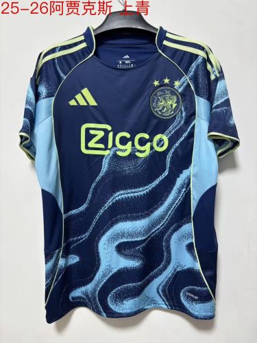 Fans Version 2025-2026 Ajax Away Blue Soccer Jersey Football Shirt
