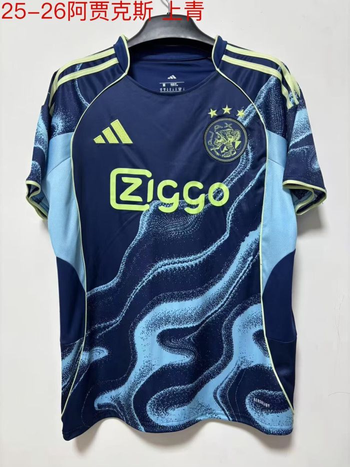Fans Version 2025-2026 Ajax Away Blue Soccer Jersey Football Shirt