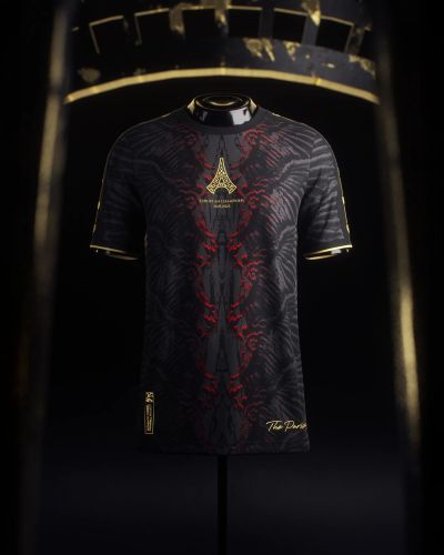 Fans Version 2025-2026 PSG Champions 25 Black/Red Soccer Jersey Paris Football Maillot