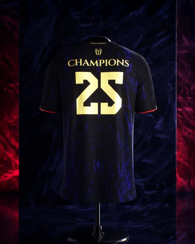 Fans Version 2025-2026 PSG Champions 25 Blue/Red Soccer Jersey Paris Football Maillot