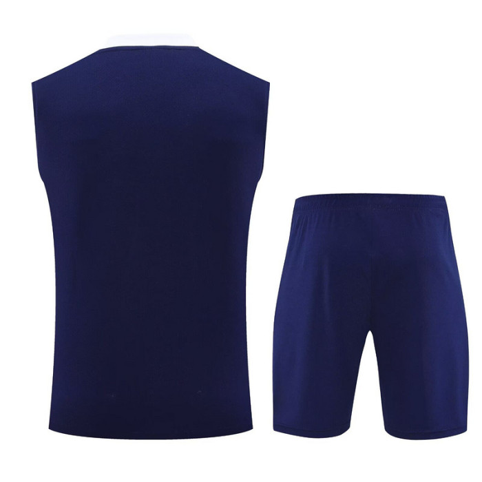 Adult Uniform 2025-2026 Inter Milan Dark Blue Soccer Training Vest and Shorts Football Set