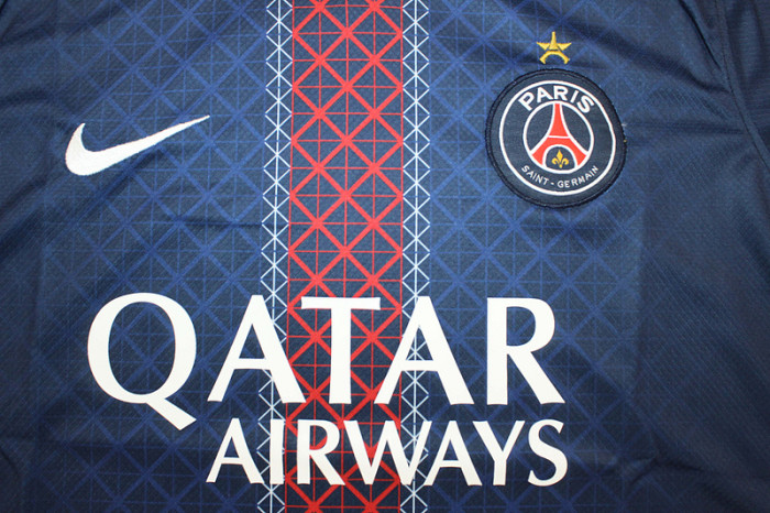 with one Star Fan Version 2025-2026 PSG Home Soccer Jersey Paris Football Maillot