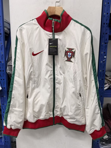 2025-2026 Portugal White/Green Soccer Windbreaker Jacket Football Jacket