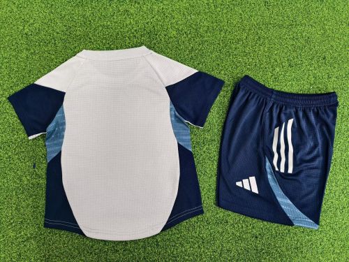 Player Version Youth Uniform Kids Kit Arsenal 2025-2026 Grey Soccer Training Jersey Shorts Child Football Set