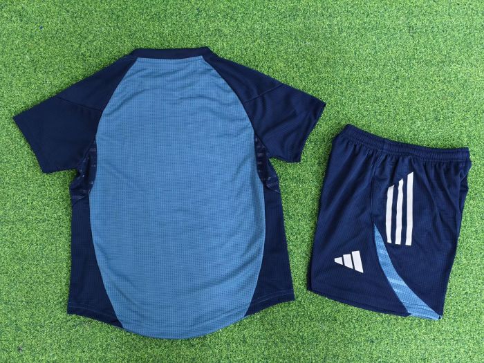 Player Version Youth Uniform Kids Kit Arsenal 2025-2026 Blue Soccer Training Jersey Shorts Child Football Set