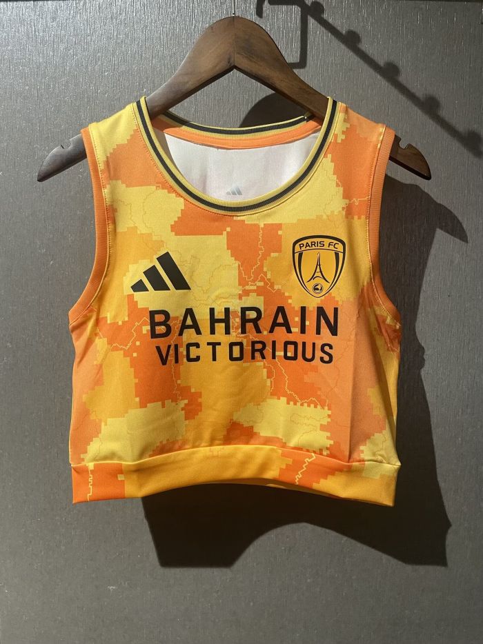 Women 2025-2026 Paris FC Third Away Yellow Soccer Yoga Vest Girl Football Jersey