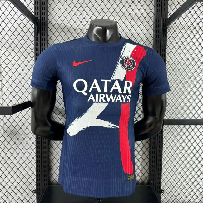 Player Version 2025-2026 PSG Blue/Red/White Special Edition Soccer Jersey Paris Football Maillot