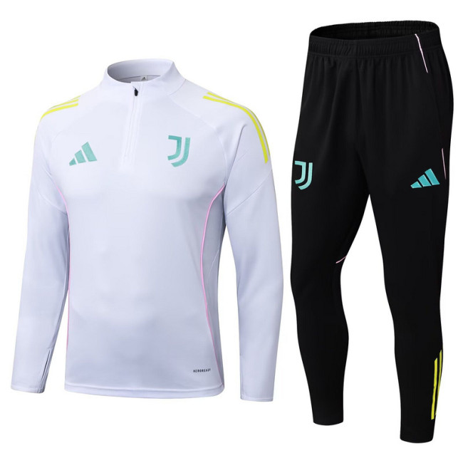 2025-2026 Juventus White Soccer Training Sweater and Pants Football Kit