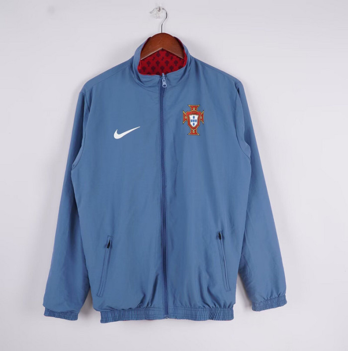 2025-2026 Portugal Red/Blue Soccer Reversible Windbreaker Jacket Football Jacket