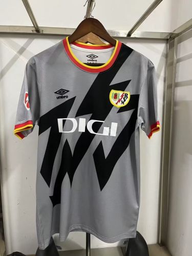 with Laliga Patch Fans Version 2025-2026 Rayo Vallecano Third Away Grey Soccer Jersey Football Shirt