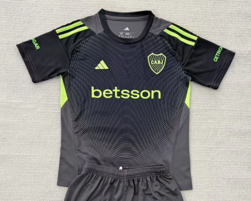 Fan Version 2025-2026 Boca Juniors Black/Grey Goalkeeper Soccer Jersey Football Shirt