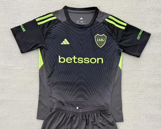 Fan Version 2025-2026 Boca Juniors Black/Grey Goalkeeper Soccer Jersey Football Shirt