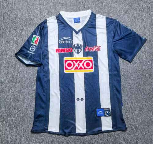 with FMF Patch Retro Jersey 2000-2001 Monterrey Home Soccer Jersey Vintage Football Shirt
