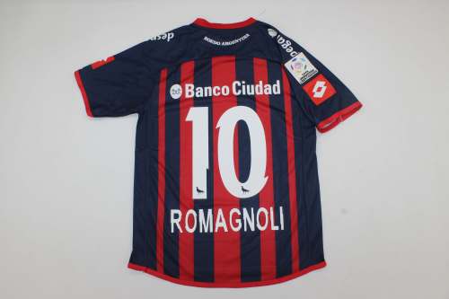 with Front Lettering+Copa Patch Retro Jersey 2014-2015 San Lorenzo Oibertadors Final Soccer Jersey Vintage Football Shirt