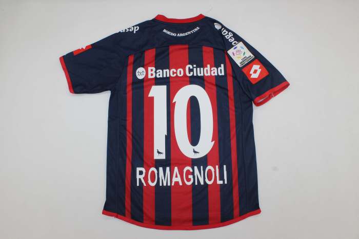 with Front Lettering+Copa Patch Retro Jersey 2014-2015 San Lorenzo Oibertadors Final Soccer Jersey Vintage Football Shirt
