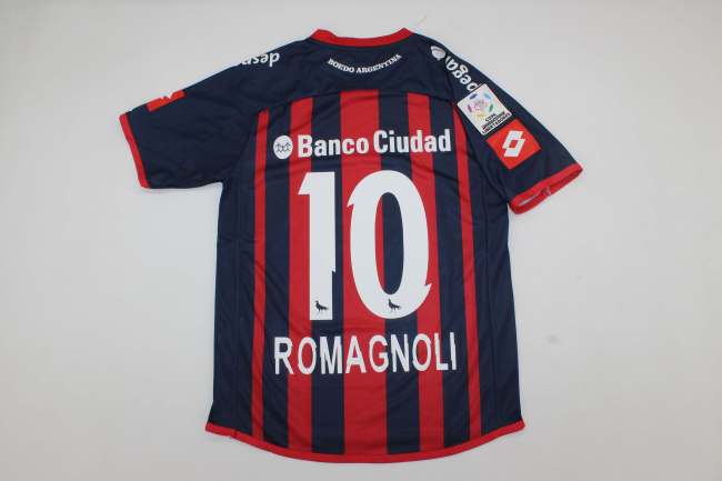 with Front Lettering+Copa Patch Retro Jersey 2014-2015 San Lorenzo Oibertadors Final Soccer Jersey Vintage Football Shirt