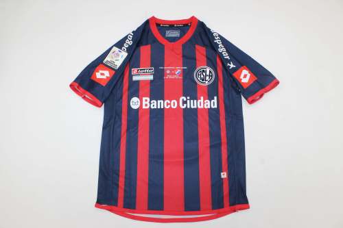 with Front Lettering+Copa Patch Retro Jersey 2014-2015 San Lorenzo Oibertadors Final Soccer Jersey Vintage Football Shirt