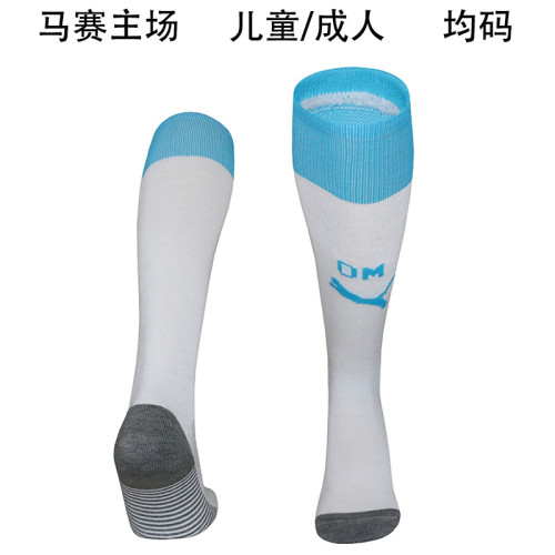 Youth/Adult 2025-2026 Marseille Home Soccer Socks Football Socks