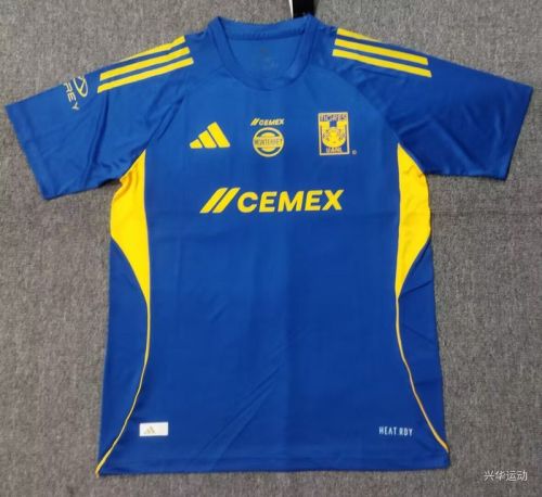 Fan Version 2025-2026 Tigres UANL Blue Soccer Training Jersey Football Top