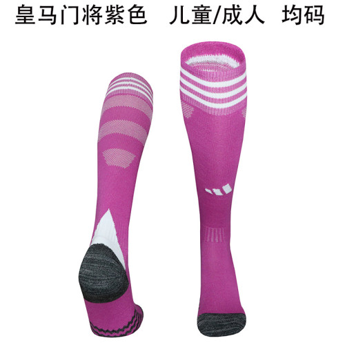 Youth/Adult 2025-2026 Real Madrid Purple Goalkeeper Soccer Socks Football Socks