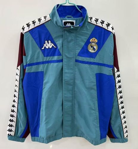 2025-2026 Real Madrid Green/Blue Soccer Windbreaker Jacket Football Jacket