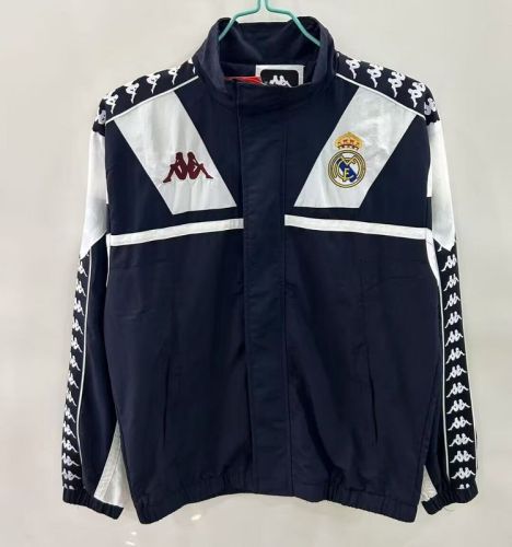 2025-2026 Real Madrid Dark Blue/White Soccer Windbreaker Jacket Football Jacket