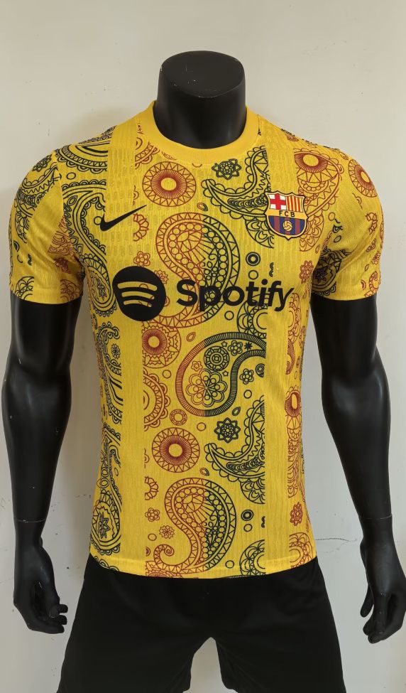 Barca Camisetas de Futbol Player Version 2025-2026 Barcelona Yellow Special Edition Soccer Jersey