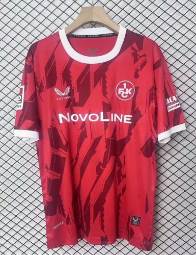 with Bundesliga Patch Fan Version 2025-2026 1. FC Kaiserslautern Home Soccer Jersey Football Shirt