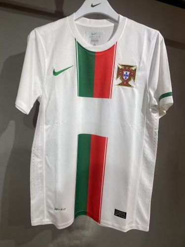 Player Version Retro Jersey Portugal 2010 Away White Soccer Jersey Vintage Football Shirt