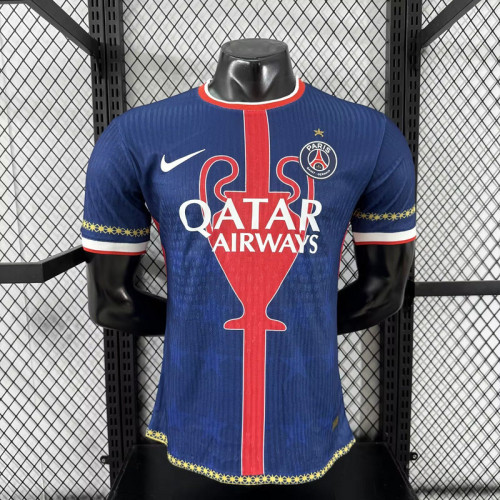 Player Version 2025-2026 PSG Blue/Red Special Edition Soccer Jersey Paris Football Maillot