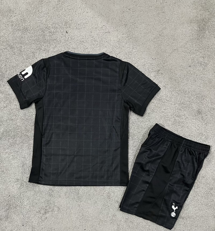 with Sponor Logo Youth Uniform Kids Kit TOT 2025-2026 Away Black Soccer Jersey Shorts Child Football Set