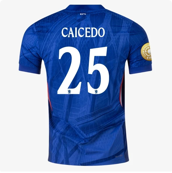 Fan Version Moises Caicedo 25 Chelsea 2025/26 FIFA Club World Cup 25 Patch Home Men Jersey - Blue