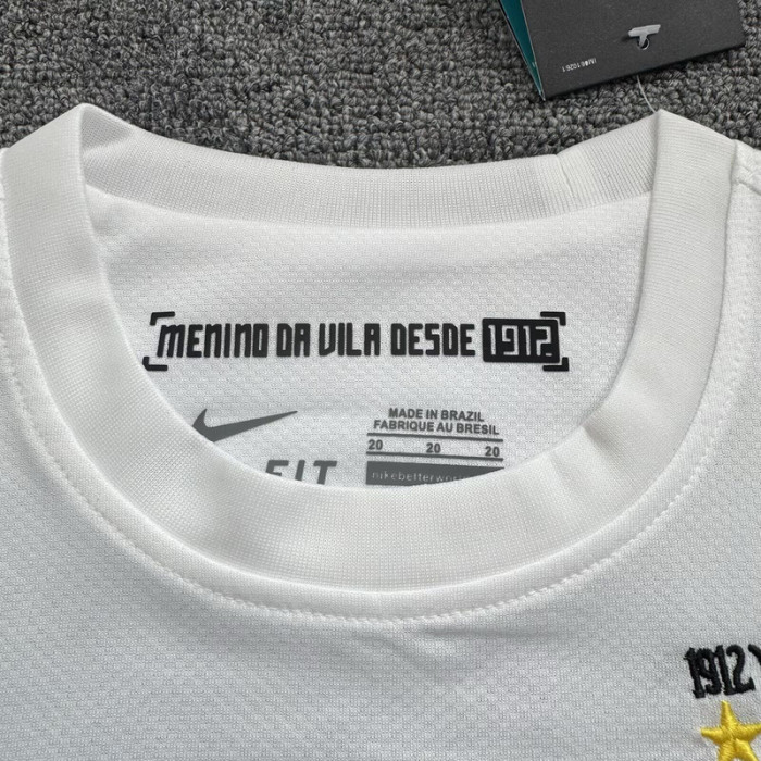 Long Sleeve Retro Youth Uniform Kids Kit 2011-2012 Santos Home Soccer Jersey Shorts Vintage Child Football Set