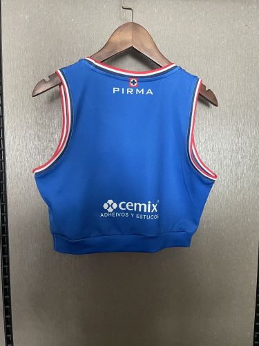 Women 2025-2026 Cruz Azul Home Soccer Yoga Vest Girl Football Jersey