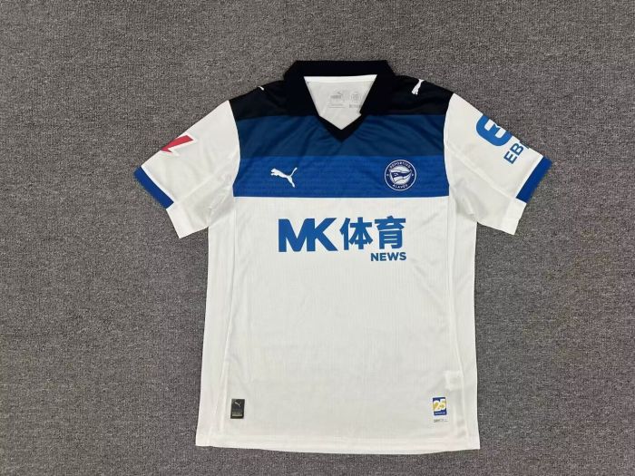 with LALIGA Patch Fan Version 2025-2026 Deportivo Alaves Away White Soccer Jersey