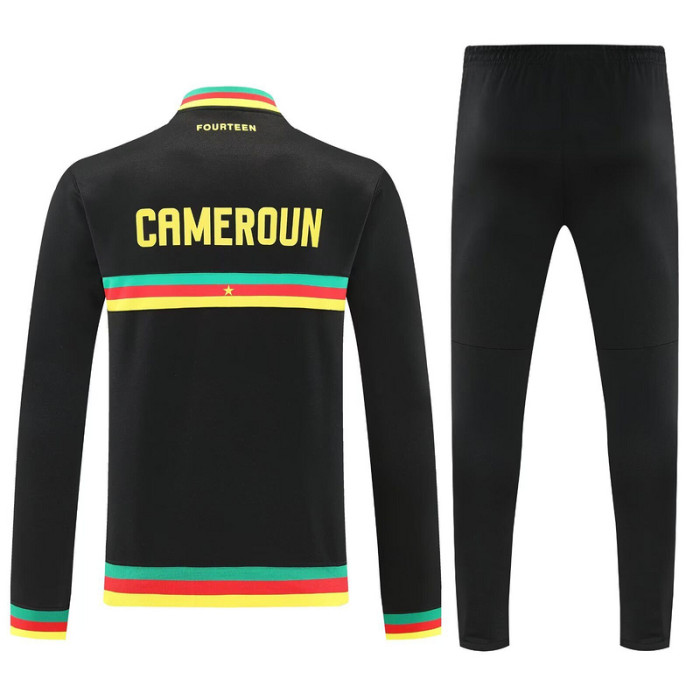 Adult 2025-2026 Cameroun Black Soccer Jacket and Long Pants Cameroon Football Tracksuit