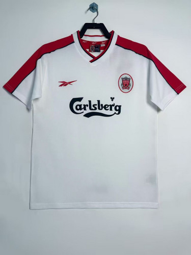 Retro Jersey 1998-1999 Liverpool Away White Soccer Jersey Vintage Football Shirt
