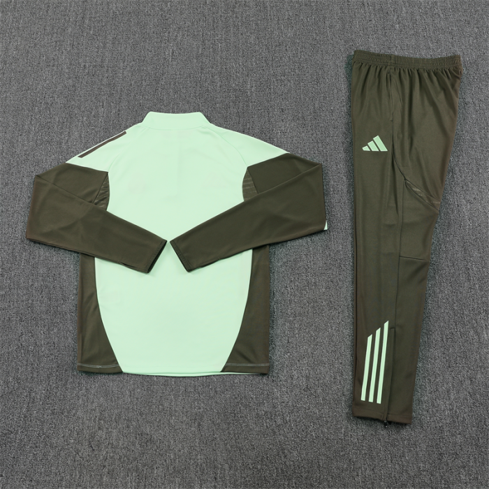 2025-2026 Real Madrid Green Soccer Training Sweater and Pants Football Kit