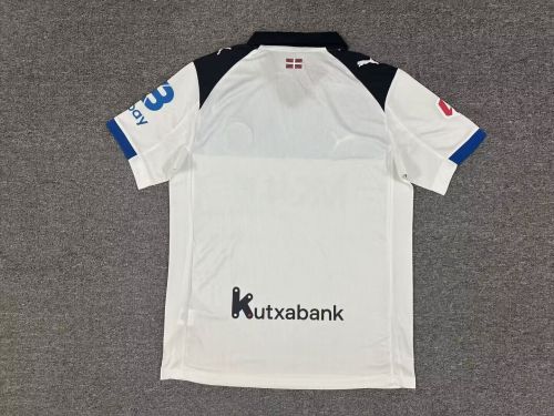 with LALIGA Patch Fan Version 2025-2026 Deportivo Alaves Away White Soccer Jersey