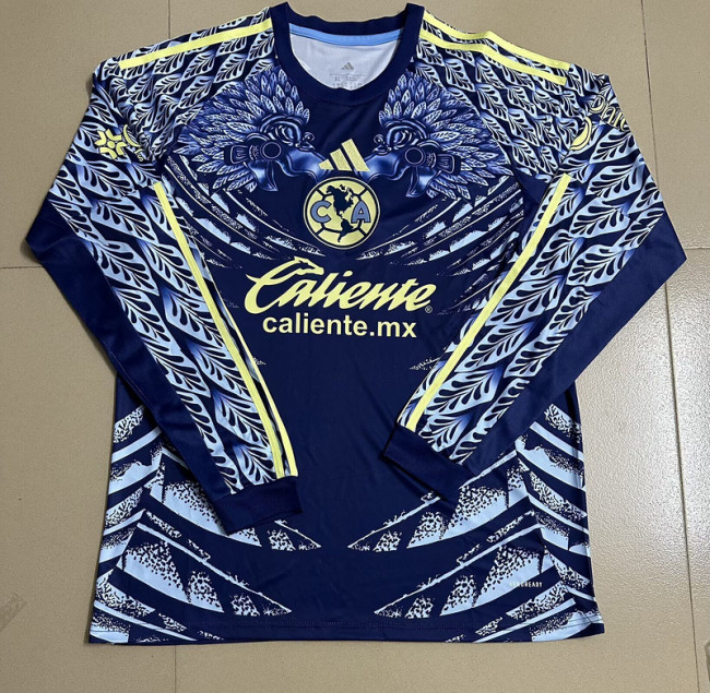 Long Sleeve Fan Version 2025-2026 Club America Aguilas Away Soccer Jersey Football Shirt
