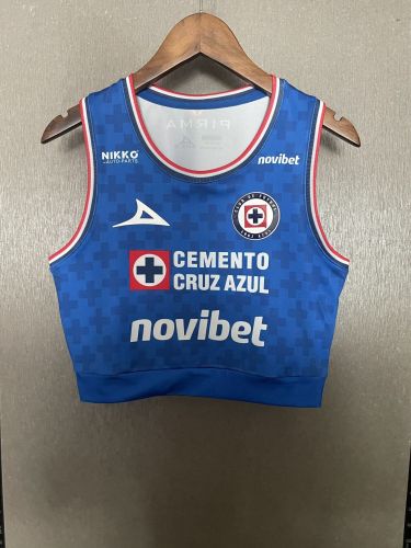 Women 2025-2026 Cruz Azul Home Soccer Yoga Vest Girl Football Jersey