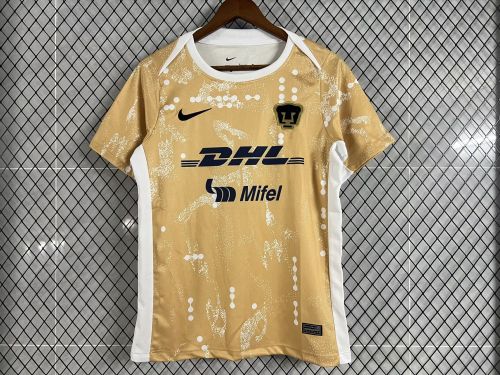 Fan Version 2025-2026 Pumas Gold Soccer Training Jersey Football Shirt